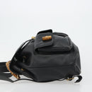 GUCCI Bamboo Backpack Leather Black Gold 003 2058 0016 Auth BA13350-4