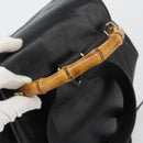 GUCCI Bamboo Backpack Leather Black Gold 003 2058 0016 Auth BA13350-7