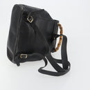 GUCCI Bamboo Backpack Leather Black Gold 003 2058 0016 Auth BA13350-8