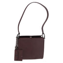 Salvatore Ferragamo Gancini Shoulder Bag Leather Bordeaux Silver Auth BA13351A-1