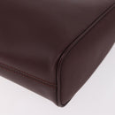 Salvatore Ferragamo Gancini Shoulder Bag Leather Bordeaux Silver Auth BA13351A-11