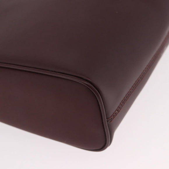 Salvatore Ferragamo Gancini Shoulder Bag Leather Bordeaux Silver Auth BA13351A