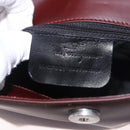 Salvatore Ferragamo Gancini Shoulder Bag Leather Bordeaux Silver Auth BA13351A-14