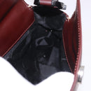 Salvatore Ferragamo Gancini Shoulder Bag Leather Bordeaux Silver Auth BA13351A-16