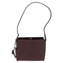 Salvatore Ferragamo Gancini Shoulder Bag Leather Bordeaux Silver Auth BA13351A-2