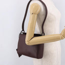 Salvatore Ferragamo Gancini Shoulder Bag Leather Bordeaux Silver Auth BA13351A-23