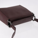 Salvatore Ferragamo Gancini Shoulder Bag Leather Bordeaux Silver Auth BA13351A-6