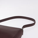 Salvatore Ferragamo Gancini Shoulder Bag Leather Bordeaux Silver Auth BA13351A-8