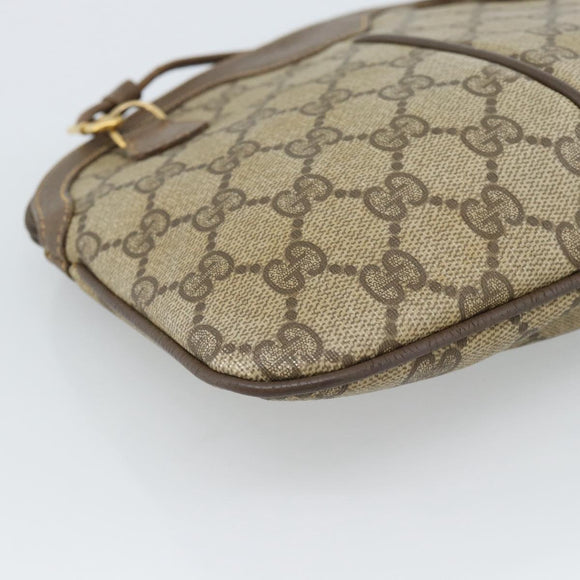 GUCCI GG Supreme Web Sherry Line Bag PVC Beige Gold 904 02 047 Auth BA13353