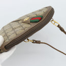 GUCCI GG Supreme Web Sherry Line Bag PVC Beige Gold 904 02 047 Auth BA13353-6