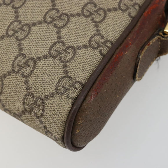 GUCCI GG Supreme Schultertasche PVC Beige Gold 001 58 6594 Auth BA13354