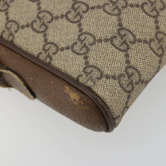 GUCCI GG Supreme Schultertasche PVC Beige Gold 001 58 6594 Auth BA13354