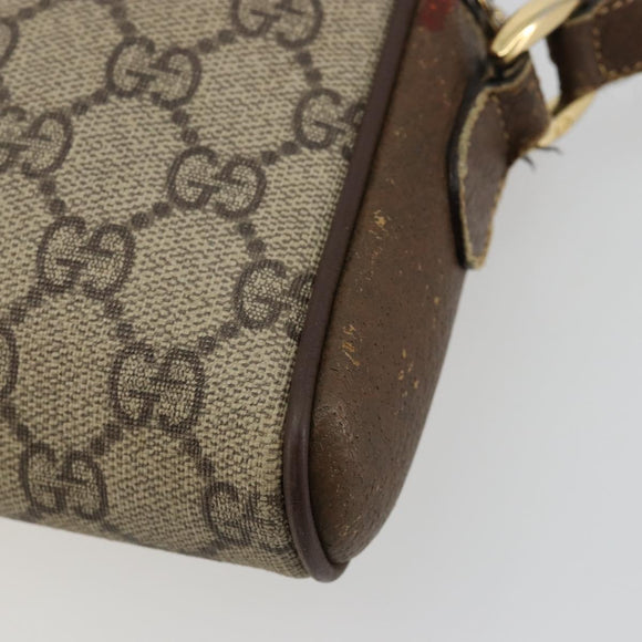 GUCCI GG Supreme Schultertasche PVC Beige Gold 001 58 6594 Auth BA13354