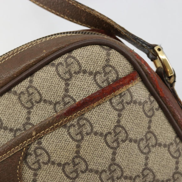 GUCCI GG Supreme Schultertasche PVC Beige Gold 001 58 6594 Auth BA13354
