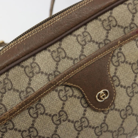 GUCCI GG Supreme Schultertasche PVC Beige Gold 001 58 6594 Auth BA13354