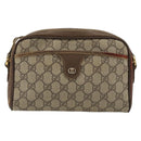 GUCCI GG Supreme Schultertasche PVC Beige Gold 001 58 6594 Auth BA13354-13
