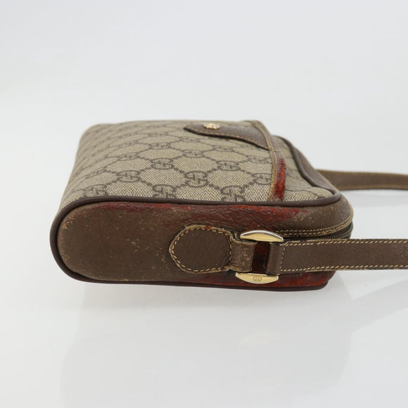 GUCCI GG Supreme Schultertasche PVC Beige Gold 001 58 6594 Auth BA13354