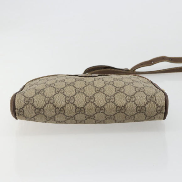 GUCCI GG Supreme Schultertasche PVC Beige Gold 001 58 6594 Auth BA13354