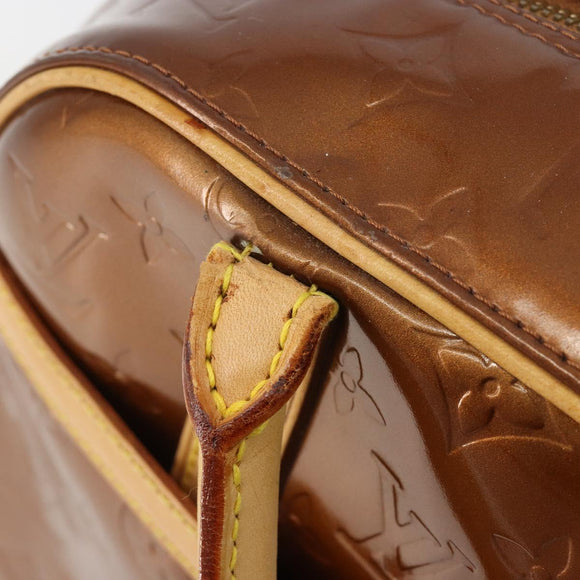 LOUIS VUITTON Monogram Vernis Tompkins Square Bag Bronze M91103 LV Auth BA13355