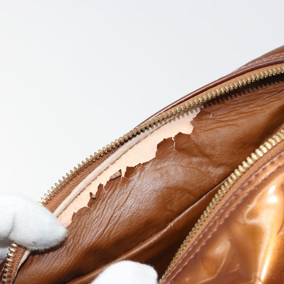 LOUIS VUITTON Monogram Vernis Tompkins Square Bag Bronze M91103 LV Auth BA13355