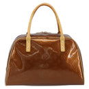 LOUIS VUITTON Monogram Vernis Tompkins Square Bag Bronze M91103 LV Auth BA13355-2