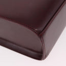 CARTIER Hand Bag Leather 2way Bordeaux Silver Auth BA13356V-9