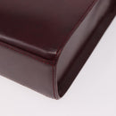 CARTIER Hand Bag Leather 2way Bordeaux Silver Auth BA13356V-16