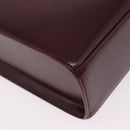 CARTIER Hand Bag Leather 2way Bordeaux Silver Auth BA13356V-17