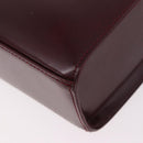 CARTIER Hand Bag Leather 2way Bordeaux Silver Auth BA13356V-18