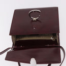 CARTIER Hand Bag Leather 2way Bordeaux Silver Auth BA13356V-20