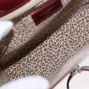 CARTIER Hand Bag Leather 2way Bordeaux Silver Auth BA13356V-10