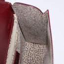 CARTIER Hand Bag Leather 2way Bordeaux Silver Auth BA13356V-22