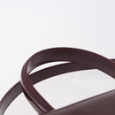 CARTIER Hand Bag Leather 2way Bordeaux Silver Auth BA13356V-14