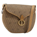 Christian Dior Honeycomb Canvas Shoulder Bag PVC Beige Gold Auth BA13357-1