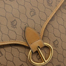 Christian Dior Honeycomb Canvas Shoulder Bag PVC Beige Gold Auth BA13357-14