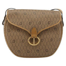 Christian Dior Honeycomb Canvas Shoulder Bag PVC Beige Gold Auth BA13357-2