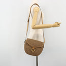Christian Dior Honeycomb Canvas Shoulder Bag PVC Beige Gold Auth BA13357-23
