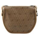 Christian Dior Honeycomb Canvas Shoulder Bag PVC Beige Gold Auth BA13357-3