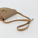 Christian Dior Honeycomb Canvas Shoulder Bag PVC Beige Gold Auth BA13357-7