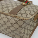 GUCCI GG Supreme Web Sherry Line Tas PVC 2-weg Beige Goud 41 02 039 Authentiek BA13358-10