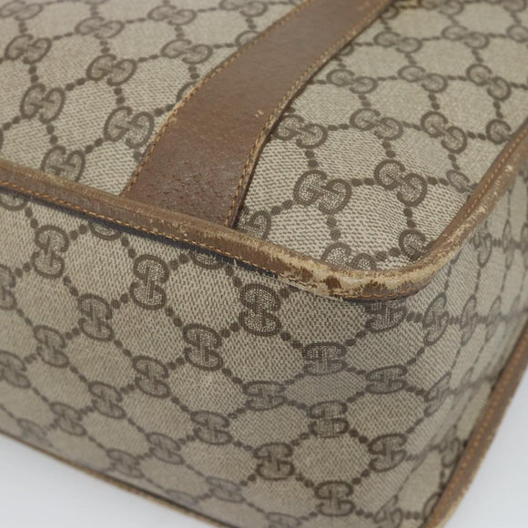 GUCCI GG Supreme Web Sherry Line Tas PVC 2-weg Beige Goud 41 02 039 Authentiek BA13358