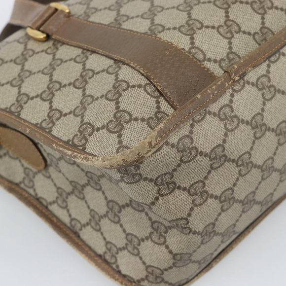 GUCCI GG Supreme Web Sherry Line Tas PVC 2-weg Beige Goud 41 02 039 Authentiek BA13358