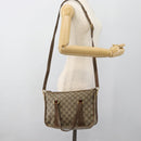 GUCCI GG Supreme Web Sherry Line Tas PVC 2-weg Beige Goud 41 02 039 Authentiek BA13358-24