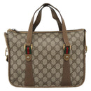 GUCCI GG Supreme Web Sherry Line Tas PVC 2-weg Beige Goud 41 02 039 Authentiek BA13358-13