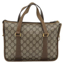 GUCCI GG Supreme Web Sherry Line Tas PVC 2-weg Beige Goud 41 02 039 Authentiek BA13358-2