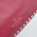 VALENTINO Studs Tote Bag Leather 2way Pink Gold Auth BA13360-18