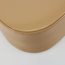 Salvatore Ferragamo Gancini Bag Patent leather Beige Silver Auth BA13361A-11