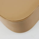 Salvatore Ferragamo Gancini Bag Patent leather Beige Silver Auth BA13361A-13