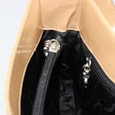 Salvatore Ferragamo Gancini Bag Patent leather Beige Silver Auth BA13361A-18
