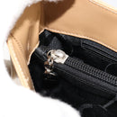 Salvatore Ferragamo Gancini Bag Patent leather Beige Silver Auth BA13361A-21